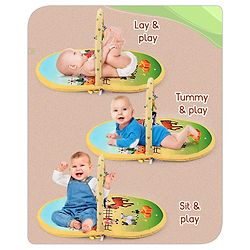 Babyhug Farm Animal Playgym - Multicolour | Farmyard Activity Mat with Interactive Hanging Toys | Encourages Sensory Exploration & Motor Development | Soft & Safe for Babies | BIS Certified