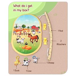 Babyhug Farm Animal Playgym - Multicolour | Farmyard Activity Mat with Interactive Hanging Toys | Encourages Sensory Exploration & Motor Development | Soft & Safe for Babies | BIS Certified