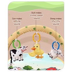 Babyhug Farm Animal Playgym - Multicolour | Farmyard Activity Mat with Interactive Hanging Toys | Encourages Sensory Exploration & Motor Development | Soft & Safe for Babies | BIS Certified