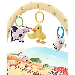 Babyhug Farm Animal Playgym - Multicolour | Farmyard Activity Mat with Interactive Hanging Toys | Encourages Sensory Exploration & Motor Development | Soft & Safe for Babies | BIS Certified