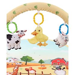 Babyhug Farm Animal Playgym - Multicolour | Farmyard Activity Mat with Interactive Hanging Toys | Encourages Sensory Exploration & Motor Development | Soft & Safe for Babies | BIS Certified