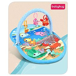 Babyhug Farm Animal Playgym - Multicolour | Farmyard Activity Mat with Interactive Hanging Toys | Encourages Sensory Exploration & Motor Development | Soft & Safe for Babies | BIS Certified