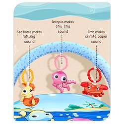 Babyhug Farm Animal Playgym - Multicolour | Farmyard Activity Mat with Interactive Hanging Toys | Encourages Sensory Exploration & Motor Development | Soft & Safe for Babies | BIS Certified