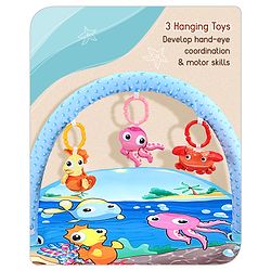 Babyhug Farm Animal Playgym - Multicolour | Farmyard Activity Mat with Interactive Hanging Toys | Encourages Sensory Exploration & Motor Development | Soft & Safe for Babies | BIS Certified