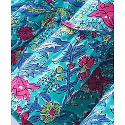 Babyhug 100% Cotton Woven Cap Sleeves Ethnic Dress with Floral Print - Blue