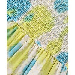 Babyhug Cotton Sleeveless Ethnic Dress With Tie & Dye Print - Green Blue & White