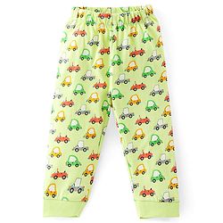 Babyhug Half Sleeves Nightwear Pajama Set Tiger and Car Print - Green