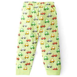 Babyhug Half Sleeves Nightwear Pajama Set Tiger and Car Print - Green