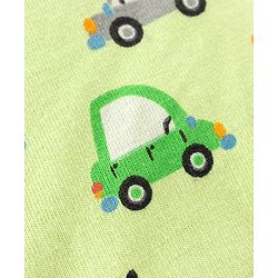 Babyhug Half Sleeves Nightwear Pajama Set Tiger and Car Print - Green