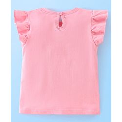 Babyhug Cotton Frill Sleeves Capri Night Suit Dot & Shake Print- Pink