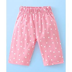 Babyhug Cotton Frill Sleeves Capri Night Suit Dot & Shake Print- Pink