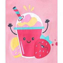 Babyhug Cotton Frill Sleeves Capri Night Suit Dot & Shake Print- Pink