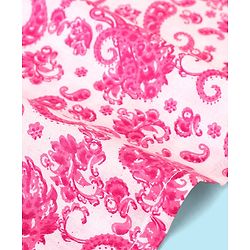 Babyhug 100% Cotton Woven Full Sleeves Kurta & Dhoti Set Paisley Pattern Print - Pink