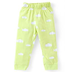 Babyhug Cotton Knit Half Sleeves Nightsuit Set Dino Print - Green