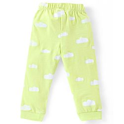 Babyhug Cotton Knit Half Sleeves Nightsuit Set Dino Print - Green
