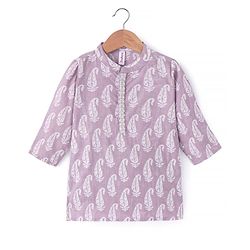 Babyhug 100% Cotton Printed Kurta with Printed Dhoti Set - Purple