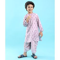 Babyhug 100% Cotton Printed Kurta with Printed Dhoti Set - Purple
