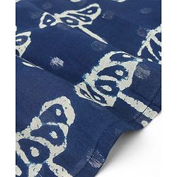 Babyhug 100% Cambric Full Sleeve Umbrella Printed Kurta With Dhoti Set - Indigo