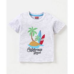 Babyhug Cotton Jersey Half Sleeves Striped & Tropical Printed T-Shirts Pack Of 3 - Orange Blue & Grey