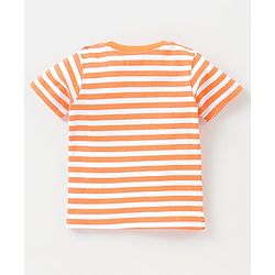 Babyhug Cotton Jersey Half Sleeves Striped & Tropical Printed T-Shirts Pack Of 3 - Orange Blue & Grey