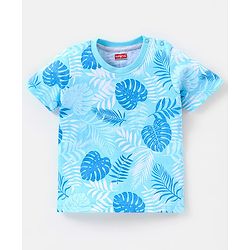 Babyhug Cotton Jersey Half Sleeves Striped & Tropical Printed T-Shirts Pack Of 3 - Orange Blue & Grey