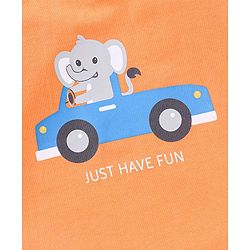 Babyhug Cotton Jersey Half Sleeves Striped T- Shirt With Travel Print Pack of 3 - Blue & Orange