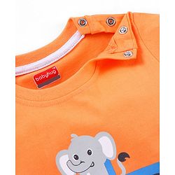 Babyhug Cotton Jersey Half Sleeves Striped T- Shirt With Travel Print Pack of 3 - Blue & Orange