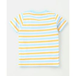 Babyhug Cotton Jersey Half Sleeves Striped T-Shirts Pack Of 3 - Yellow & Blue