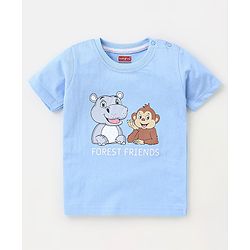 Babyhug Cotton Jersey Half Sleeves Striped & Animal Printed T-Shirts Pack Of 3 - Yellow & Blue