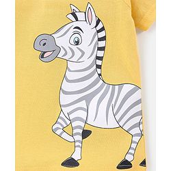 Babyhug Cotton Jersey Half Sleeves Striped & Animal Printed T-Shirts Pack Of 3 - Yellow & Blue