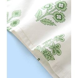 Babyhug 100% Cotton Woven Full Sleeves Kurta With Dhoti Floral Print - White