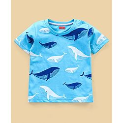 Babyhug Cotton Jersey Half Sleeves T-Shirt Shark Print Pack Of 3 - Blue