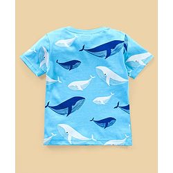 Babyhug Cotton Jersey Half Sleeves T-Shirt Shark Print Pack Of 3 - Blue