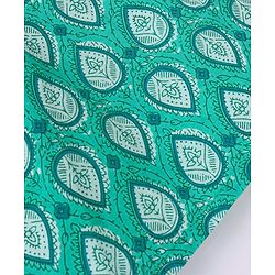 Babyhug 100% Cotton Full Sleeves Leafs Printed Kurta with Printed Dhoti Set - Sea Green