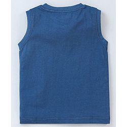 Babyhug Cotton Jersey Sleeveless T-Shirt Text Print - Blue