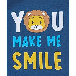 Babyhug Cotton Jersey Sleeveless T-Shirt Text Print - Blue
