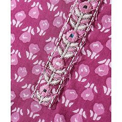 Babyhug 100% Cambric Full Sleeve Printed Kurta With Dhoti Set - Purple