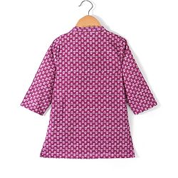 Babyhug 100% Cambric Full Sleeve Printed Kurta With Dhoti Set - Purple
