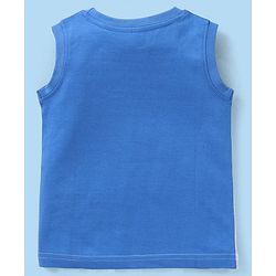 Babyhug Cotton Knit Sleeveless T-Shirt Number Patch  - White