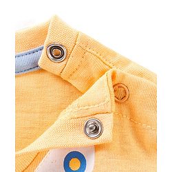 Babyhug Cotton Jersey Half Sleeves T-Shirt Construction Vehicle Print - Peach