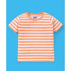 Babyhug Cotton Half Sleeves T-Shirt Stripes & Beach Print Pack of 3- Blue & White