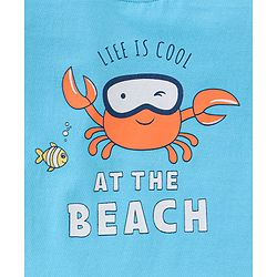 Babyhug Cotton Half Sleeves T-Shirt Stripes & Beach Print Pack of 3- Blue & White