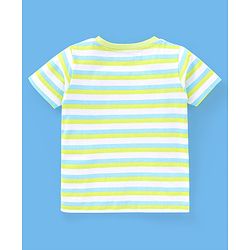 Babyhug Cotton Half Sleeves T-Shirt Stripes & Sports Print Pack of 5- Green & Blue