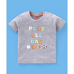 Babyhug Cotton Half Sleeves T-Shirt Stripes & Sports Print Pack of 5- Green & Blue