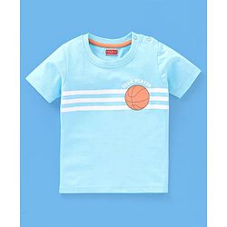 Babyhug Cotton Half Sleeves T-Shirt Stripes & Sports Print Pack of 5- Green & Blue