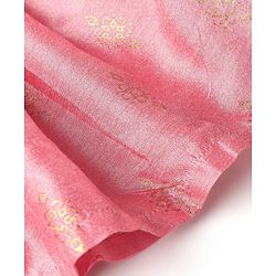 Babyhug Sleeveless Foil Printed Kurta With Pant And Dupatta Set With Embroidery Detailing- Pink