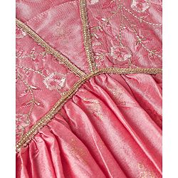 Babyhug Sleeveless Foil Printed Kurta With Pant And Dupatta Set With Embroidery Detailing- Pink