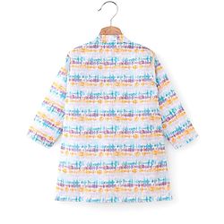 Babyhug 100% Cotton Full Sleeves Kurta With Payjama Set With Ikat Print - White
