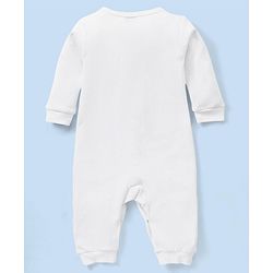 Babyhug Full Sleeves 100% Cotton Romper Solid Colour - White
