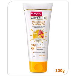 Babyhug Advanced Mineral Based Sunscreen with SPF 30 + & PA+++ & Broad Spectrum Protection and No White Cast - 50 g
